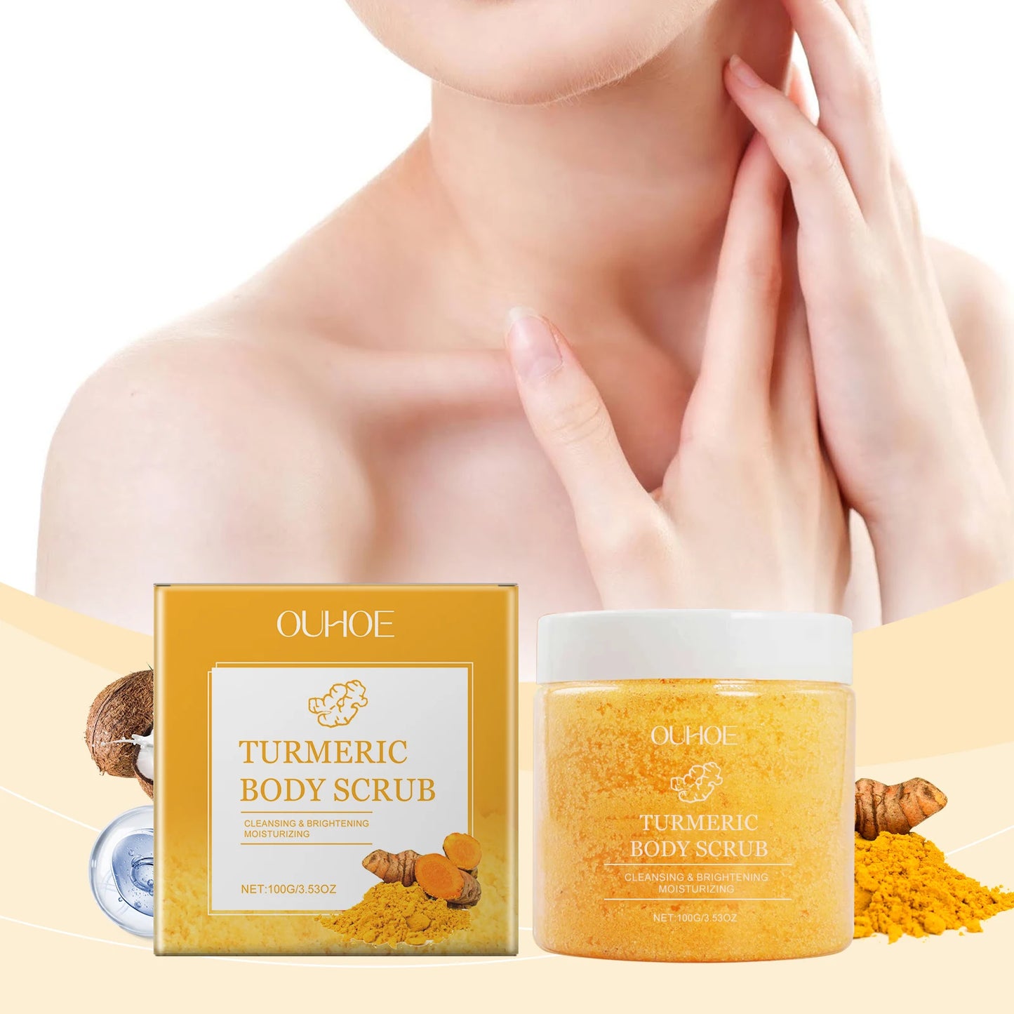 Turmeric Body Scrub Gentle Exfoliating Remove Dead Skin