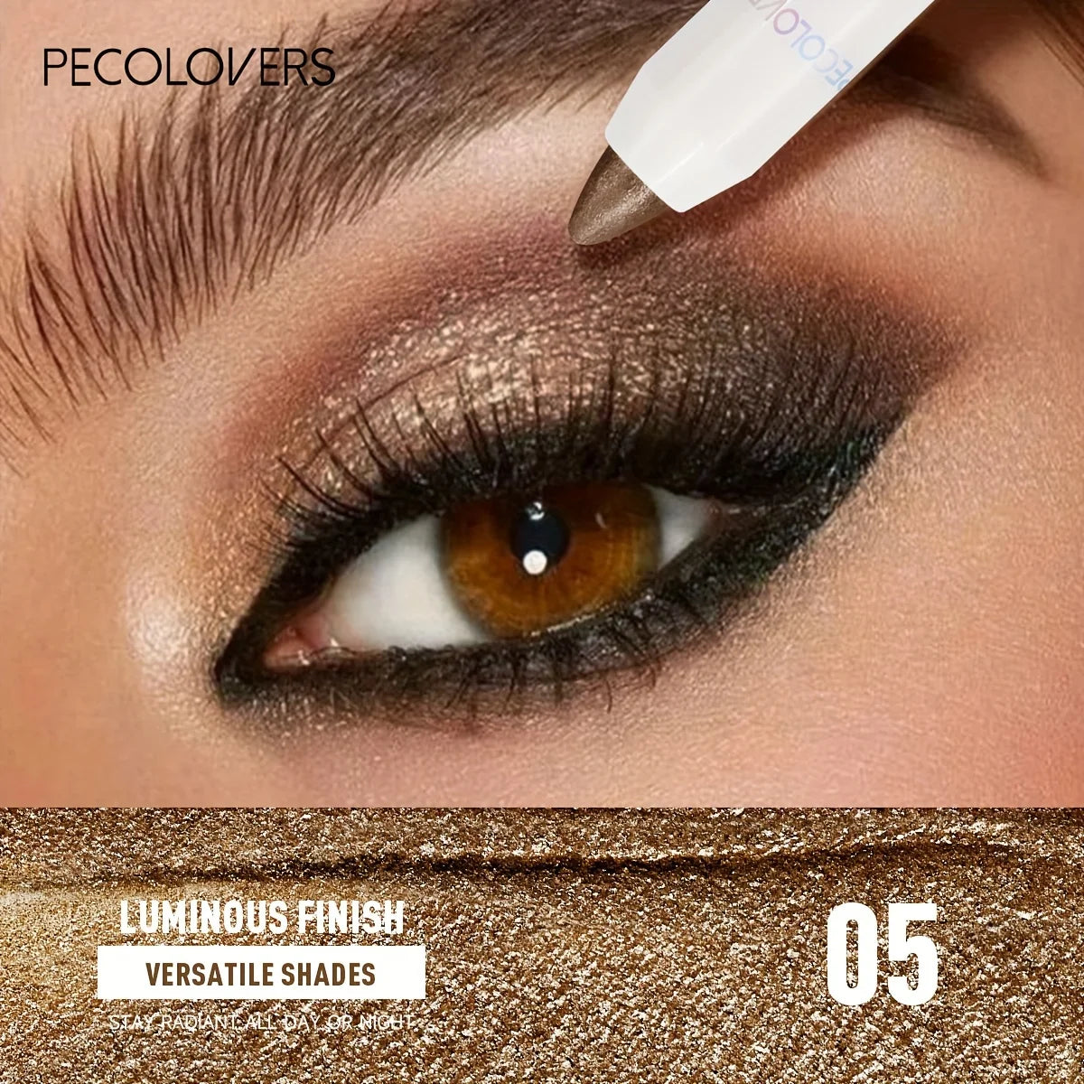 Waterproof Eyeshadow Pencil Pigmented Shimmer Matte Neutral Brown 1PC