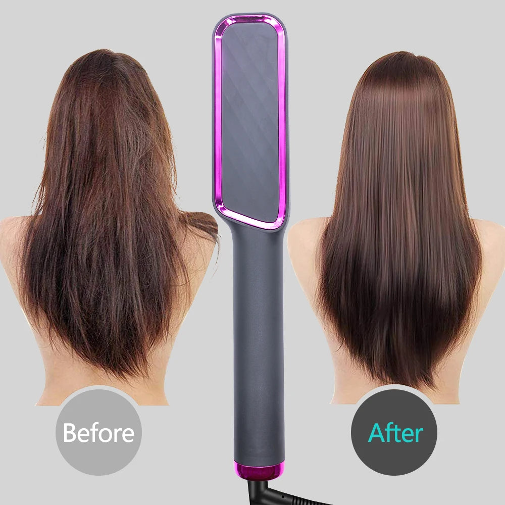Electric Brush Straightener Multifunctional Hot Comb Negative Ion Anti-Scalding
