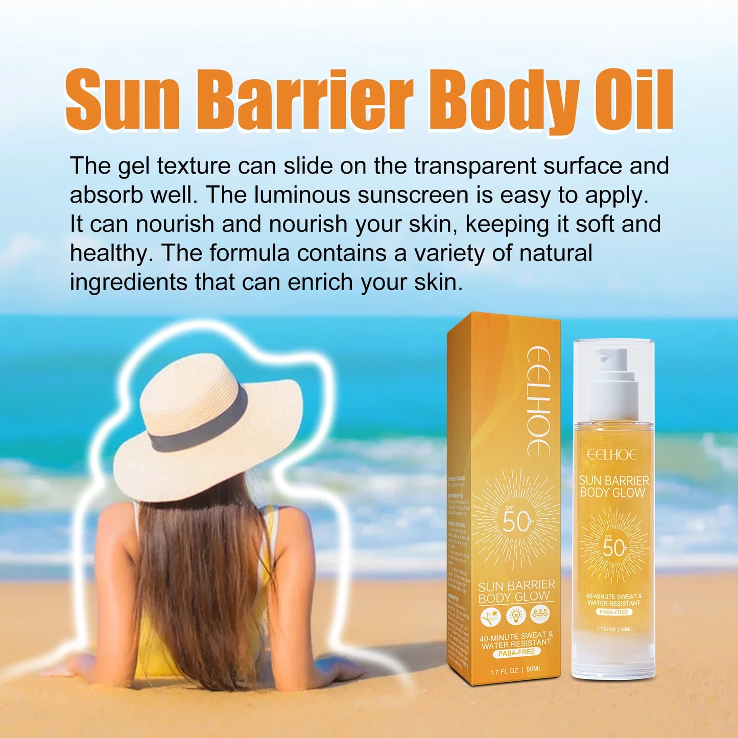 Facial Body Sunscreen Spf 50 Waterproof UV Protector Moisturizing