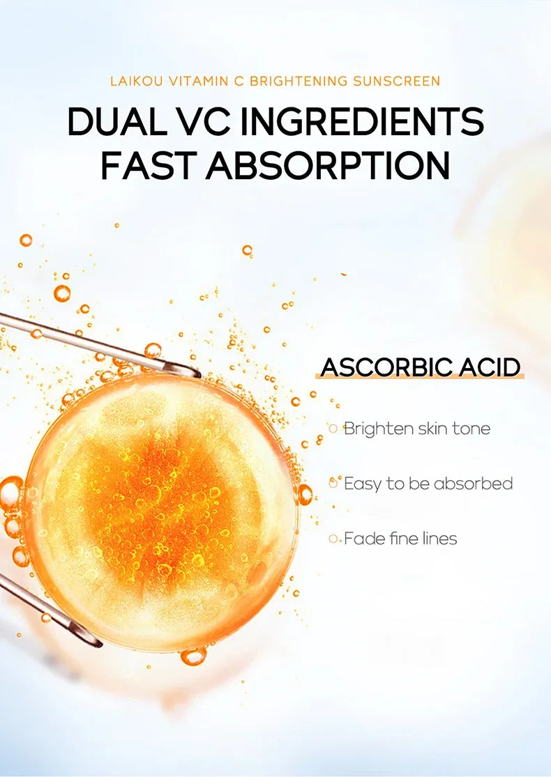 LAIKOU Vitamin C Sunscreen Relief Sun SPF 50+ High Sun Protection Hydrating