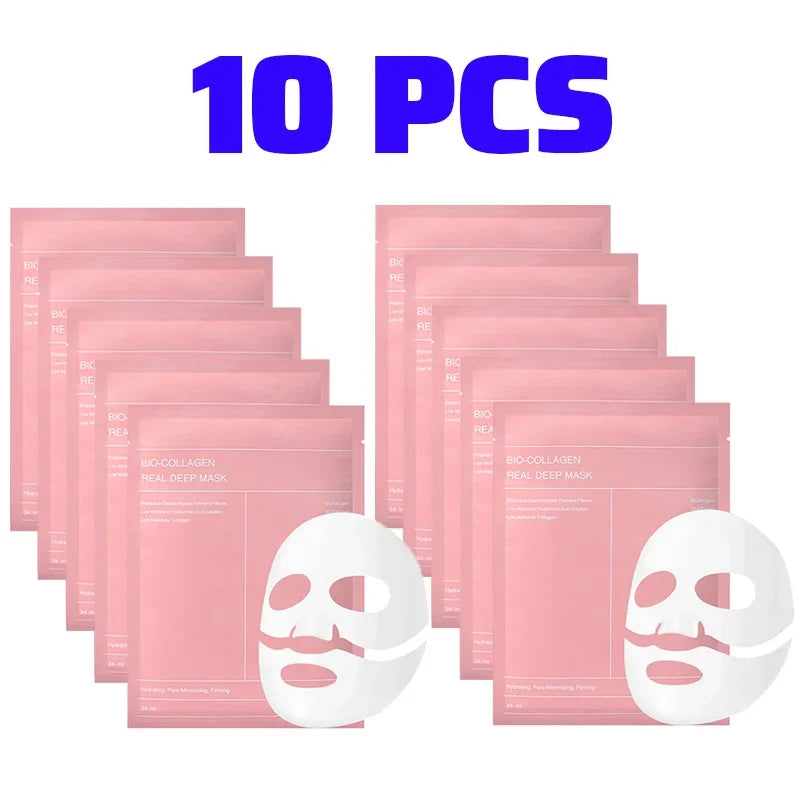 Bio Collagen Face Mask Deep Hydrating Moisturizing Firming 1/2/5/10Pcs