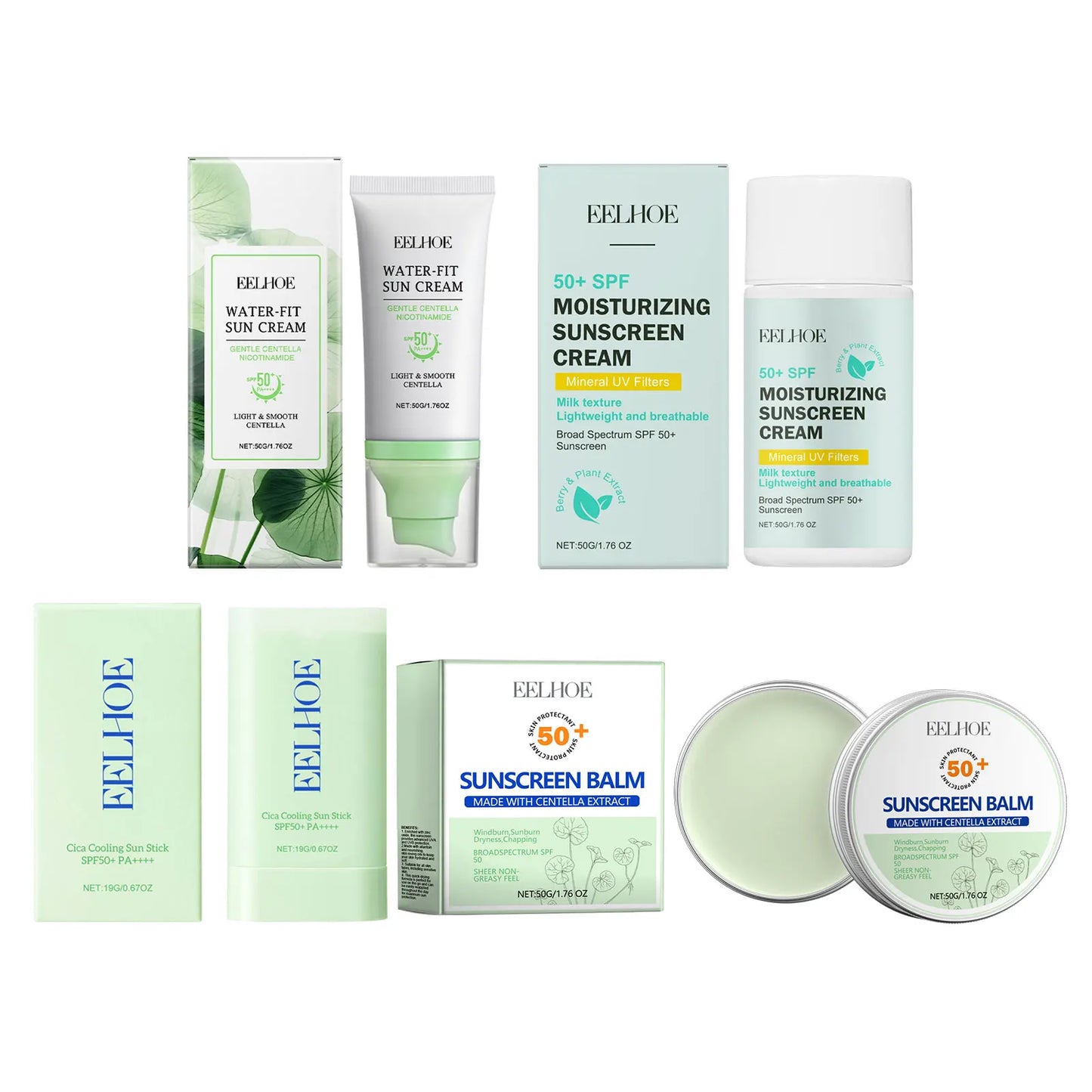 EELHOE Centella Sun Cream Spf50 Oil Control Refreshing Moisturizing Skin