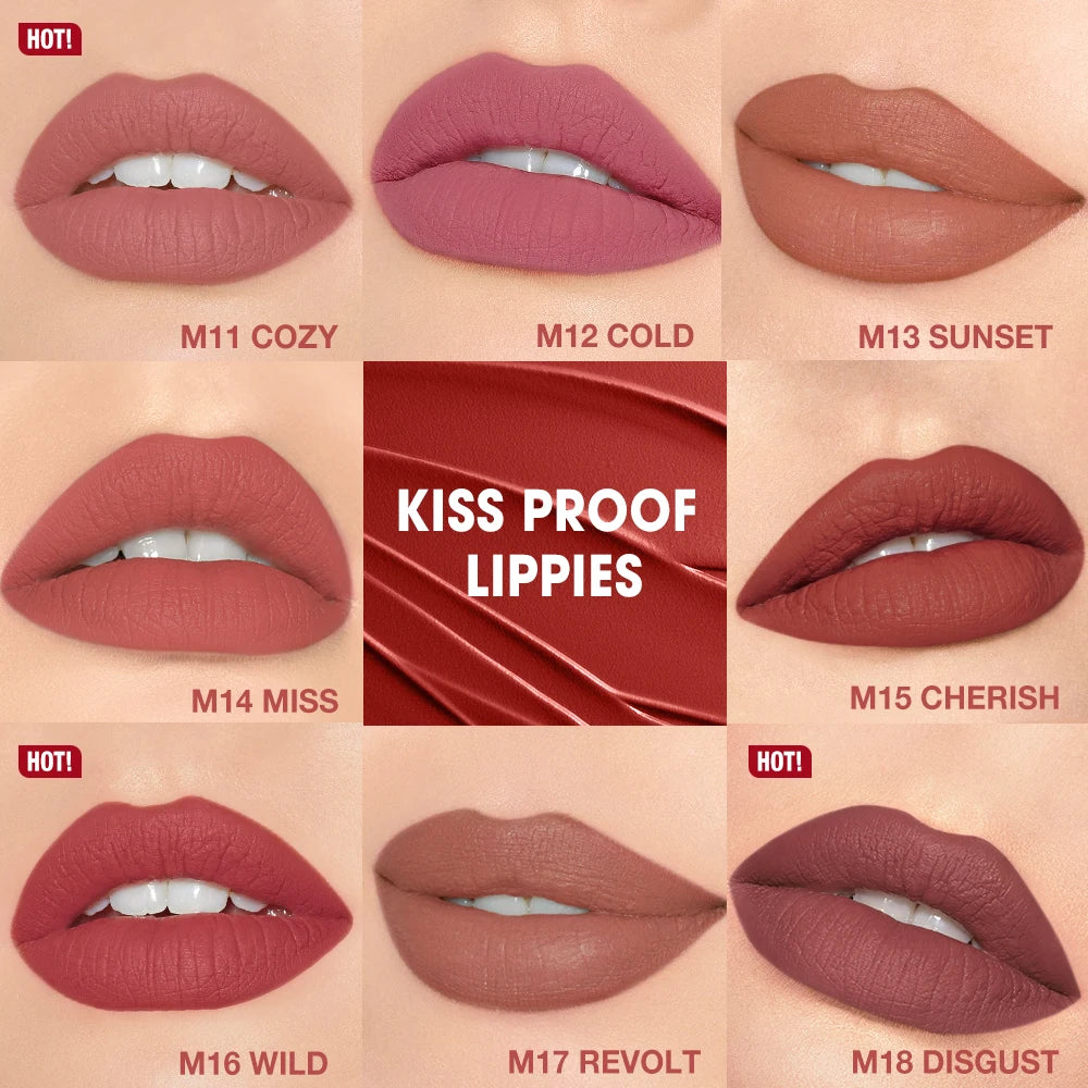 Matte Lipstick O.TWO.O Long Lasting Waterproof Lip Highly Pigmented Velvet Finish Lip