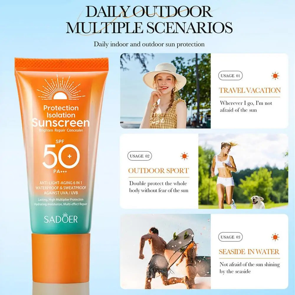 SPF 50+ PA+ Facial Sunscreen Sun Gel-Cream UVA UVB 50g