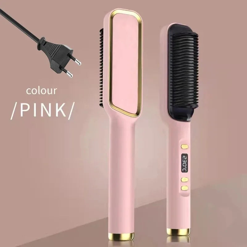 Electric Brush Straightener Multifunctional Hot Comb Negative Ion Anti-Scalding