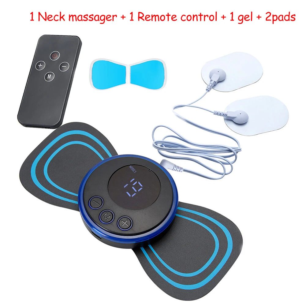 Neck Massager Mini Portable EMS Electric Massage Patch Pulse Body Muscle
