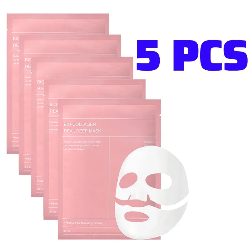 Bio Collagen Face Mask Deep Hydrating Moisturizing Firming 1/2/5/10Pcs