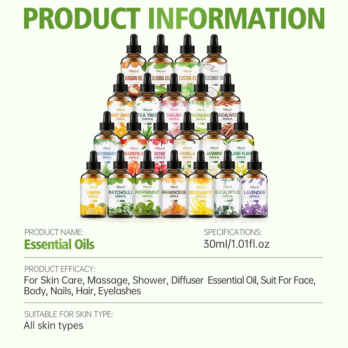 Plant essential oil face and body skin hydrating oil 30ml/1