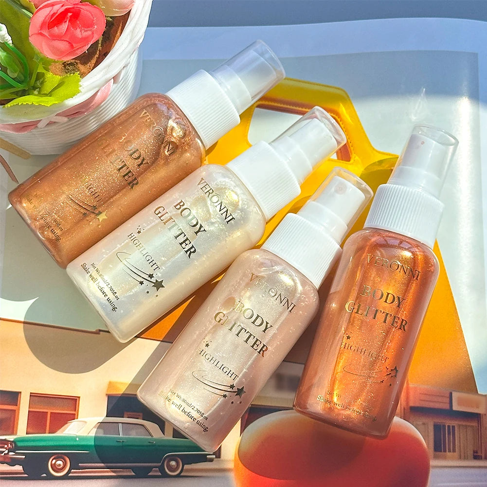 Shimmer Body Highlighter Oil Makeup Full Body & Face Glow-Up