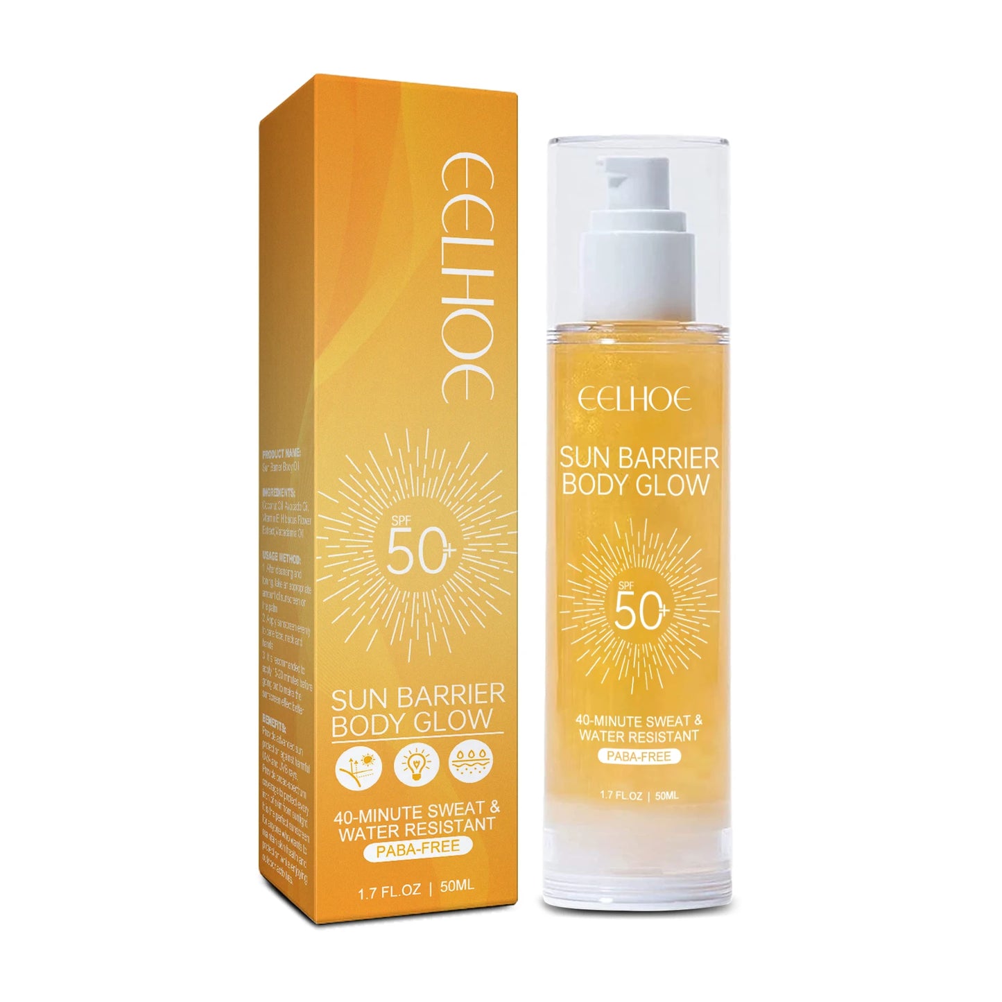 Facial Body Sunscreen Spf 50 Waterproof UV Protector Moisturizing