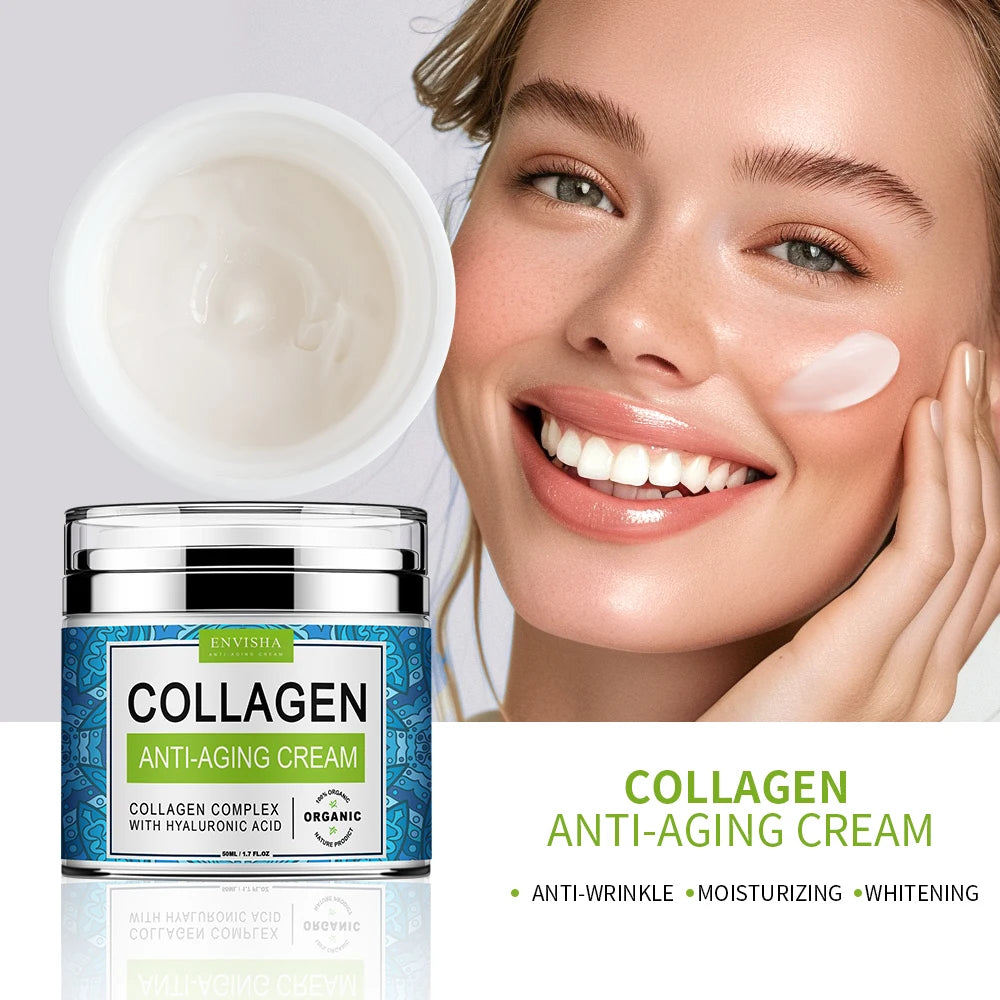 ENVISHA Face Cream Collagen Hyaluronic Acid Anti-Wrinkle Shrink Pores