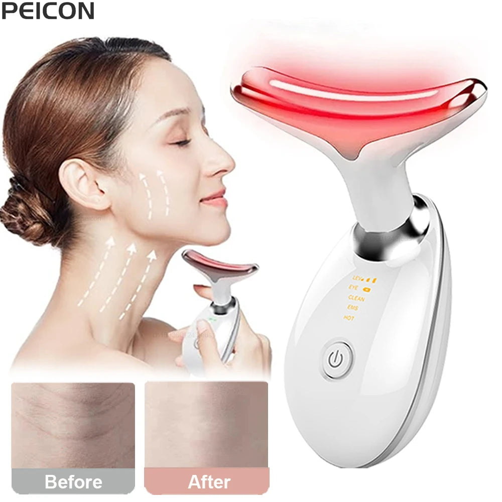 Anti-aging Facial Massager Red Light Therapy Skin Tightening Neck Face Lifting Massager