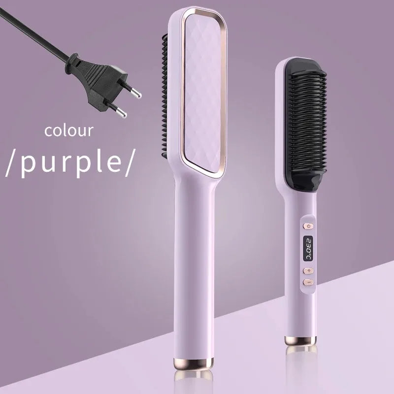 Electric Brush Straightener Multifunctional Hot Comb Negative Ion Anti-Scalding