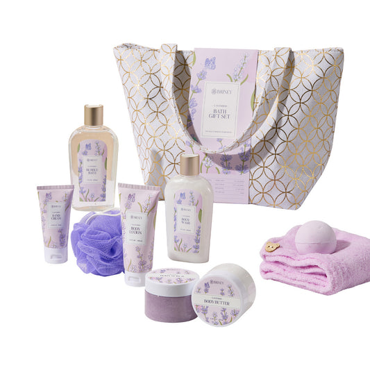 10pcs Lavender Spa Sets, Spa Kit Gifts, Multi-Item Party Favor Packs, Oil, Lavender Set Body Lotion, Shower Gel, Bubble Bath, Bath Salt,