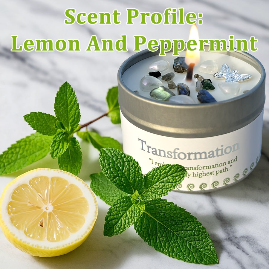 Law of Attraction Metamorphosis New Beginnings Manifestation Candle Crystal Ritual Scented Candle