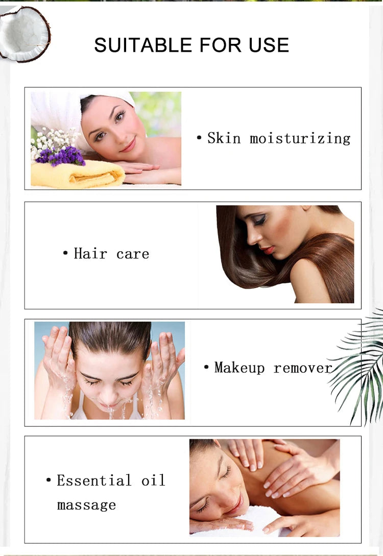 Natural Organic Coconut Oil Body Face Oil Massage Relaxation Skin 100ml