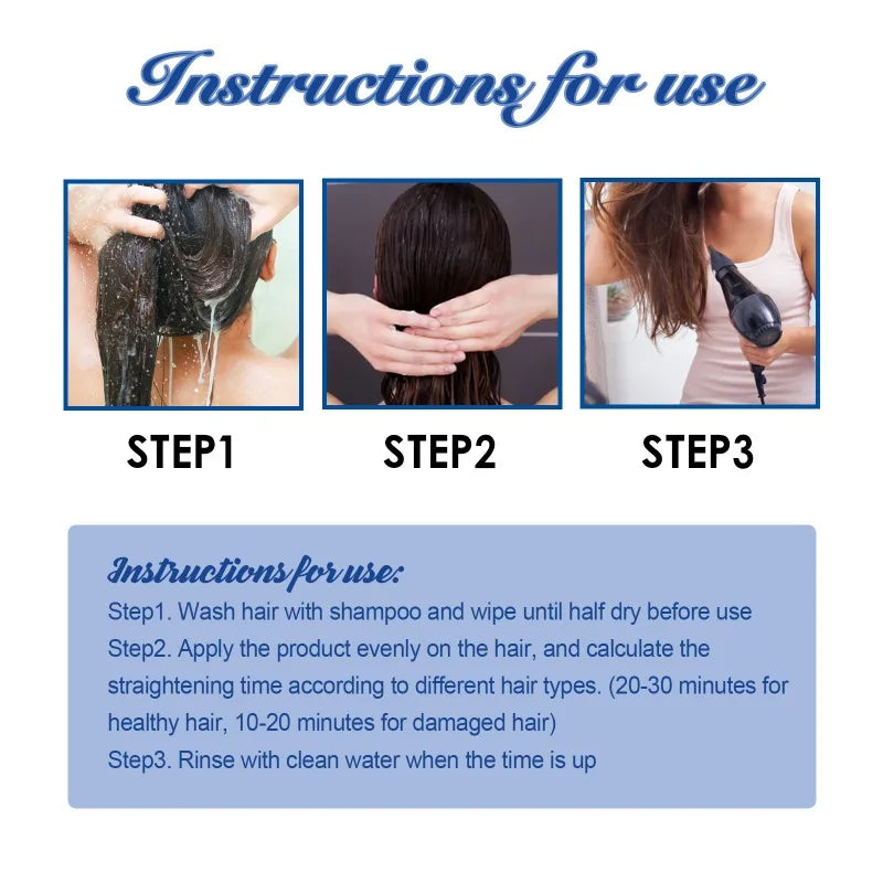 Protein Straight Hair Cream Repairs Damaged Hair Smoothes Frizz and Split Ends