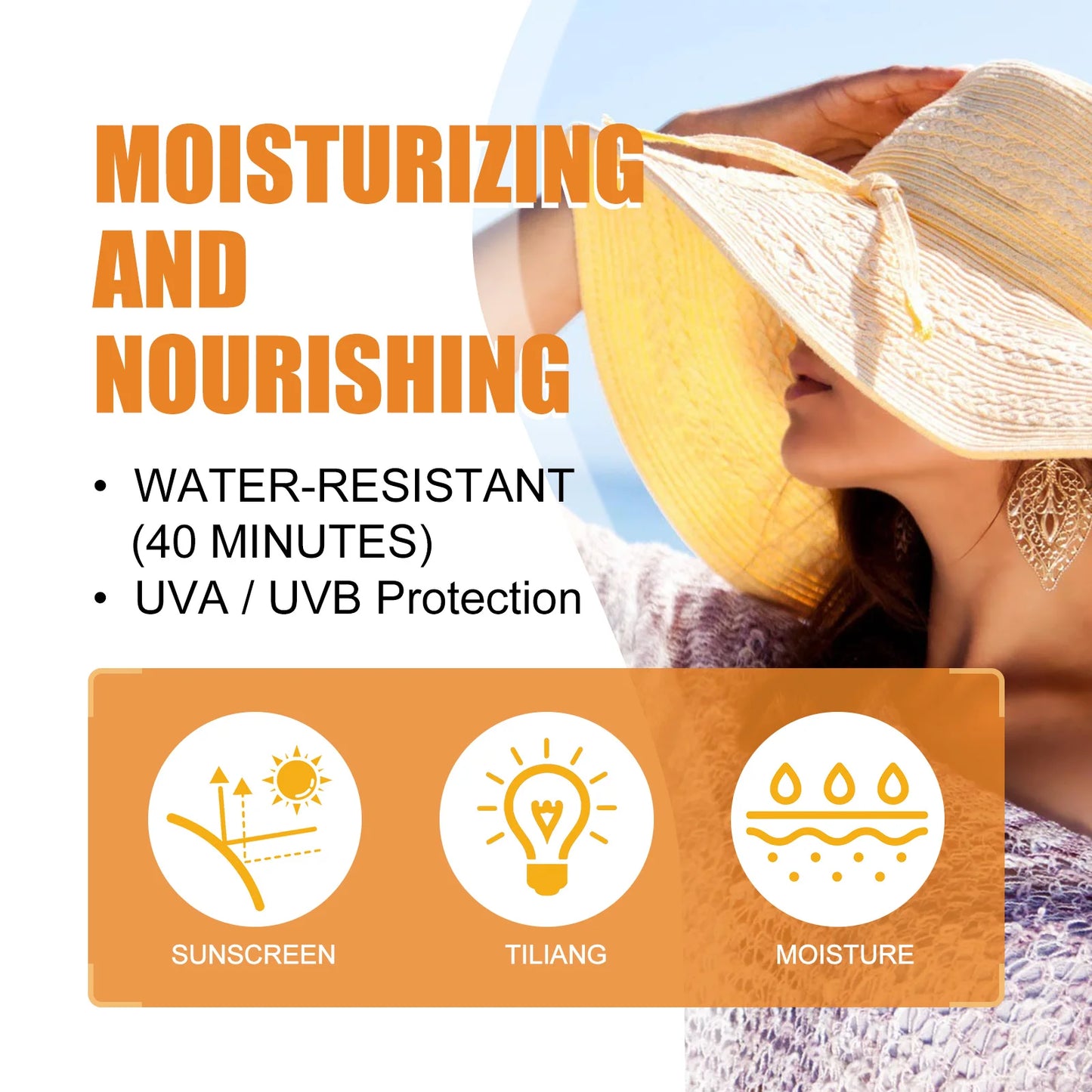 Facial Body Sunscreen Spf 50 Waterproof UV Protector Moisturizing