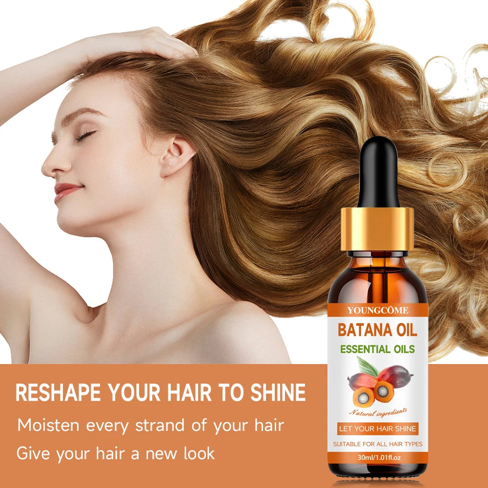 BATANA Oil Hair Care Kit - Strengthening Shampoo, Moisturizing Mask & Keratin Conditioner