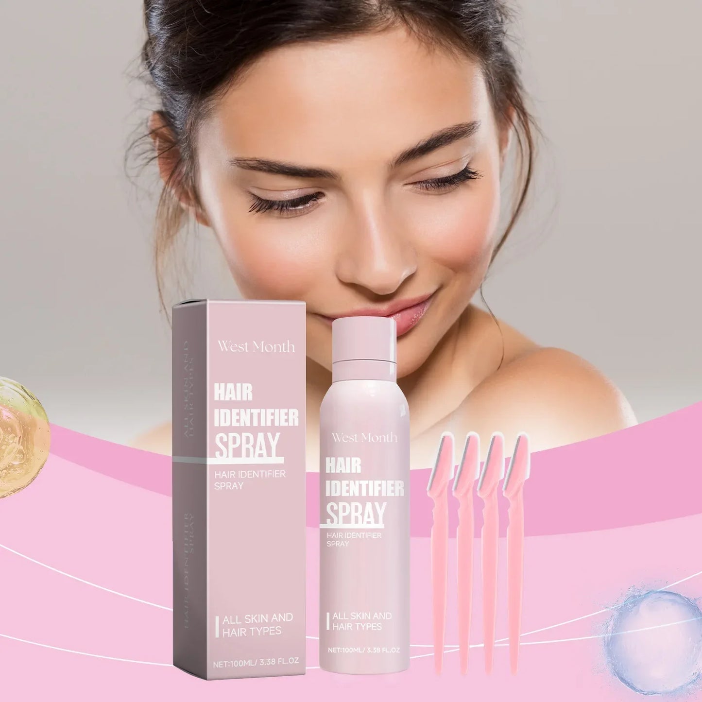 Instant Facial Hair Remover Spray for Women - Hair Identifier Spray for Face, Body