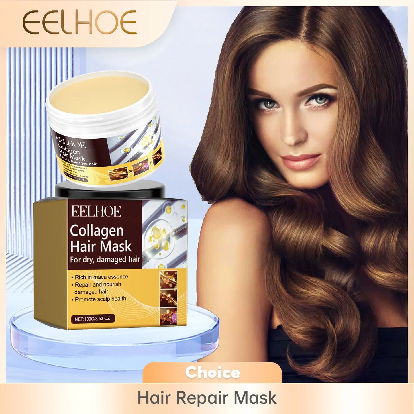 EELHOE Hair Repair Mask Collagen Nourishing Hair Mask Improve Damaged Hair
