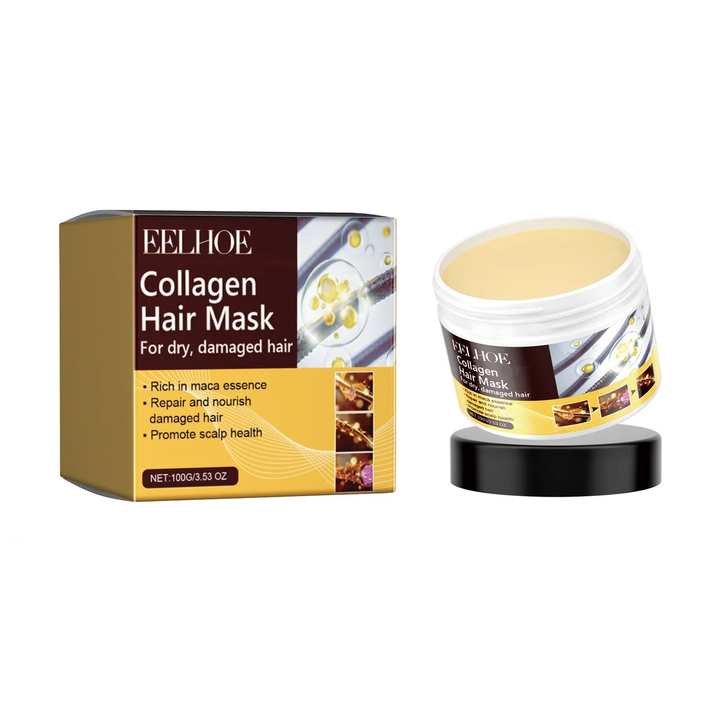 EELHOE Hair Repair Mask Collagen Nourishing Hair Mask Improve Damaged Hair