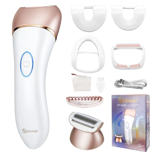 Surker 2-in-1 White Epilator Ladies Face Electric Shavers