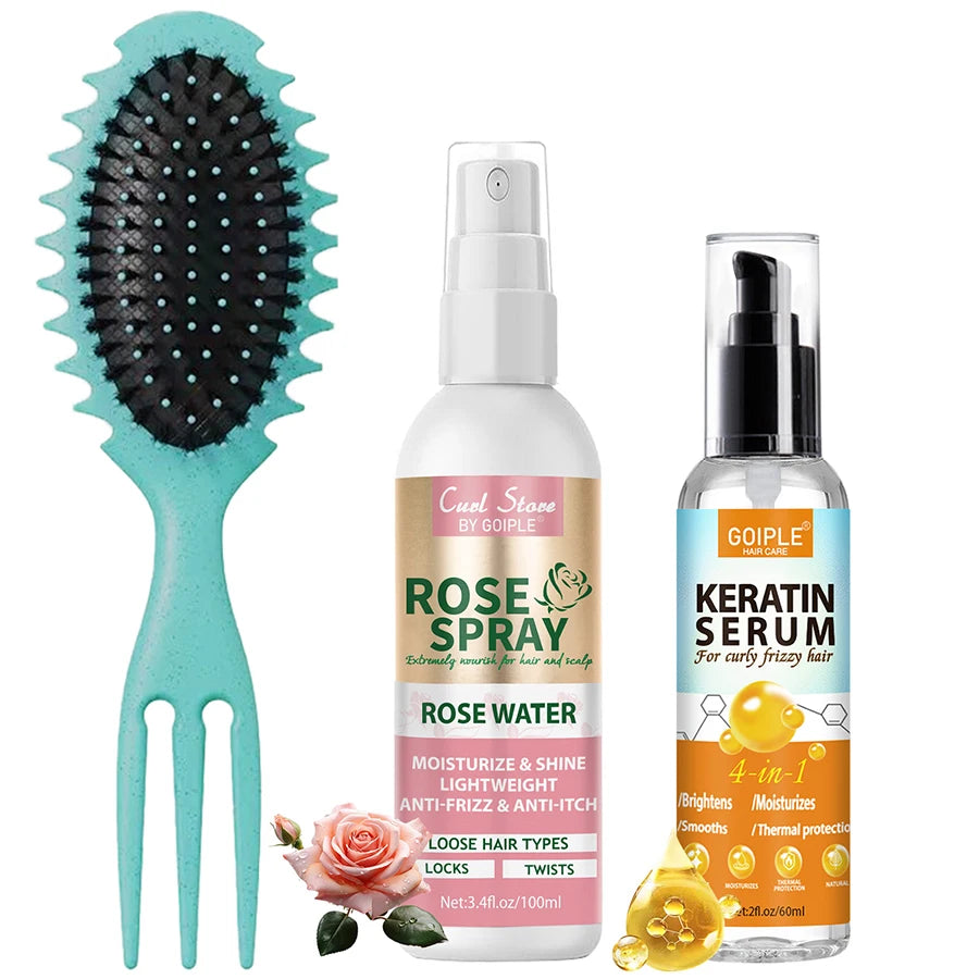 Keratin Protein Serum Heat Thermal Protection Spray Rose Water Mist Smooth & Moisturize