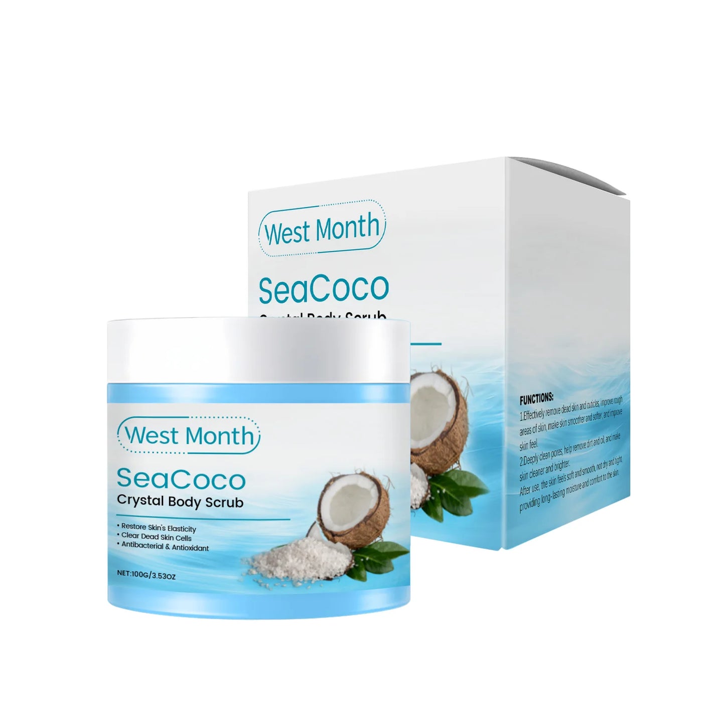 Coconut Body Scrub Remove Dead Skin Exfoliating Sea Salt