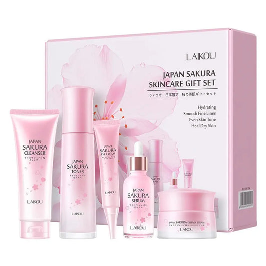 LAIKOU Japan Sakura Skin Care Set Serum Rejuvenating 5pcs/set