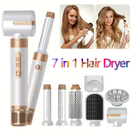 7 in 1 Hair Dryer Negative Ion Airwrap Styling Hair Curler Straightening