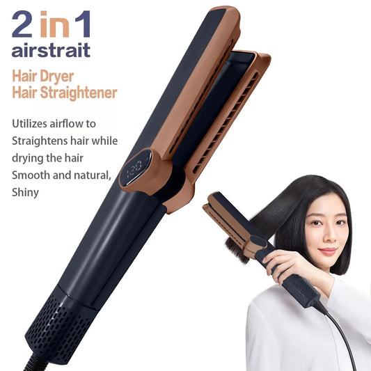 Professional 2in1 Hair Straightener and Dryer Heat-Up Flat Design