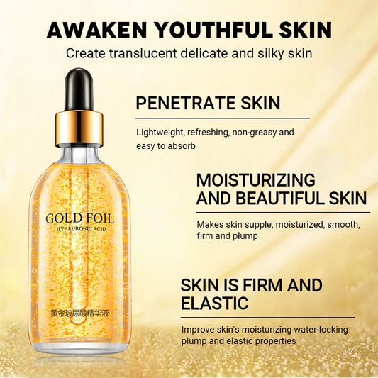 24k Gold Hyaluronic Acid Nicotinamide Face Serum  Collagen 100ml