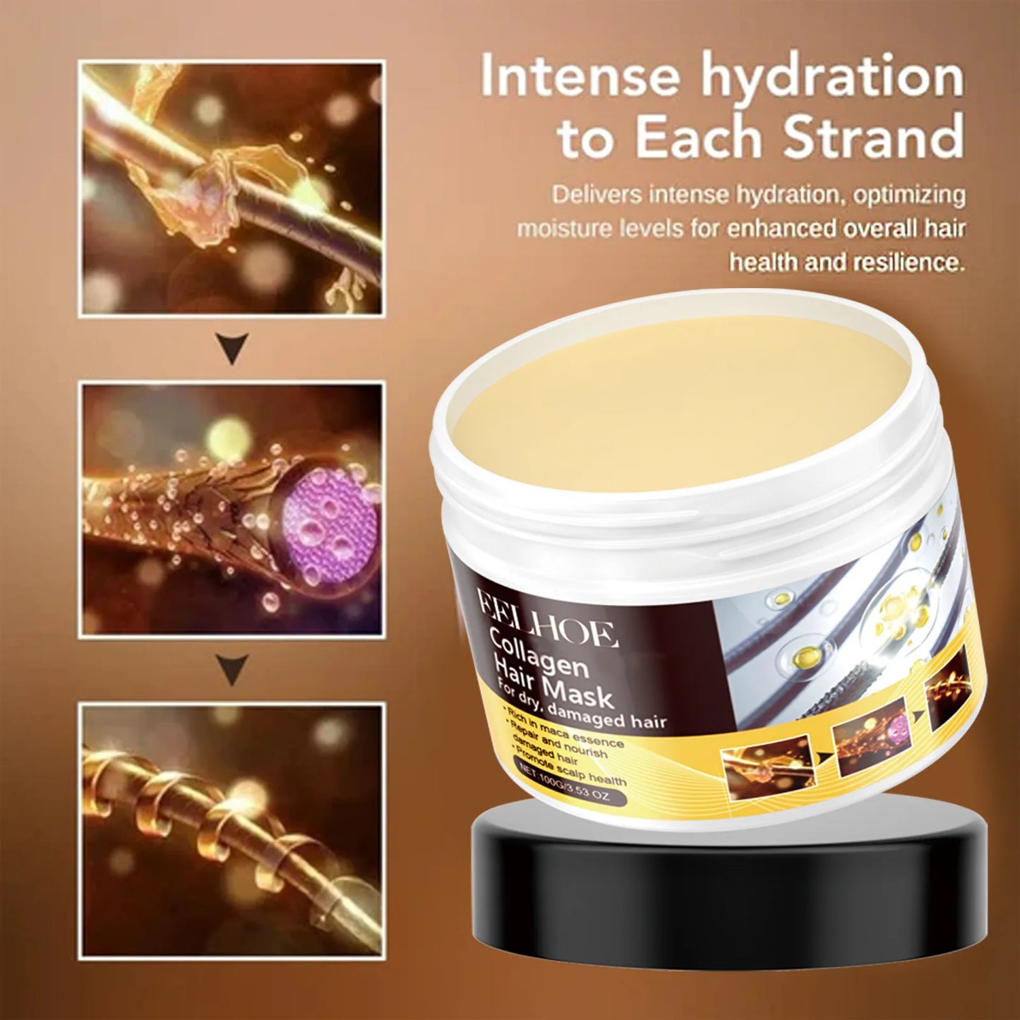 EELHOE Hair Repair Mask Collagen Nourishing Hair Mask Improve Damaged Hair