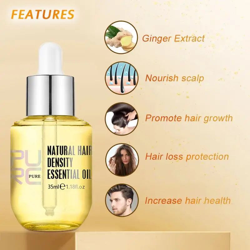 PURC Ginger Hair Growth Oil Fast Hair Loss Treatment Repair Damaged Hair