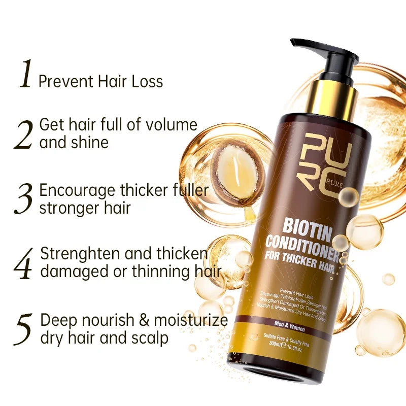 Biotin Fast Hair Growth Oil Shampoo Conditioner Set Anti Hair Loss Treatment PURC