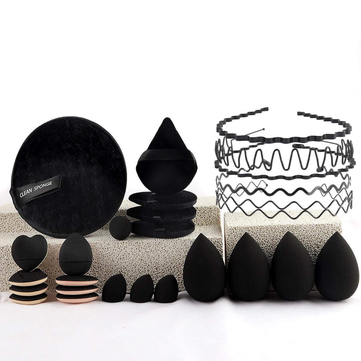 Professional Makeup Brushes Set for Foundation Eyeshadow Highlighter Blush Concealer Powder Cosmetic Tools with Sponges Kit