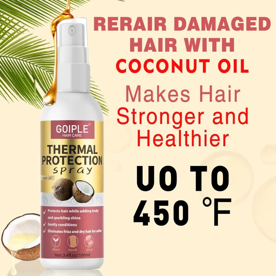 Keratin Protein Serum Heat Thermal Protection Spray Rose Water Mist Smooth & Moisturize