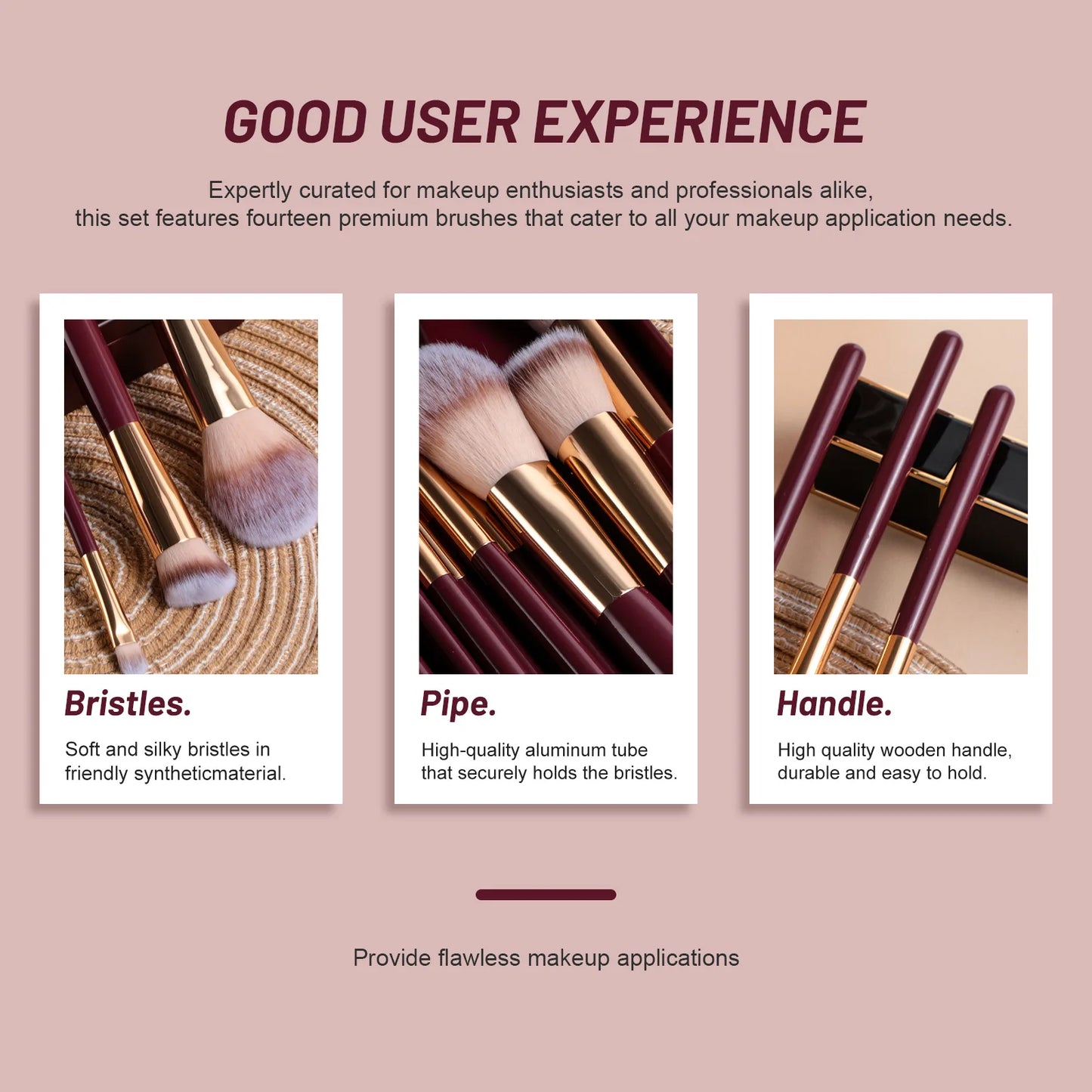 14 PCS Makeup Brush Set LED Light USB Rechargeable Makeup Brushes Kit