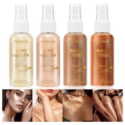 Shimmer Body Highlighter Oil Makeup Full Body & Face Glow-Up