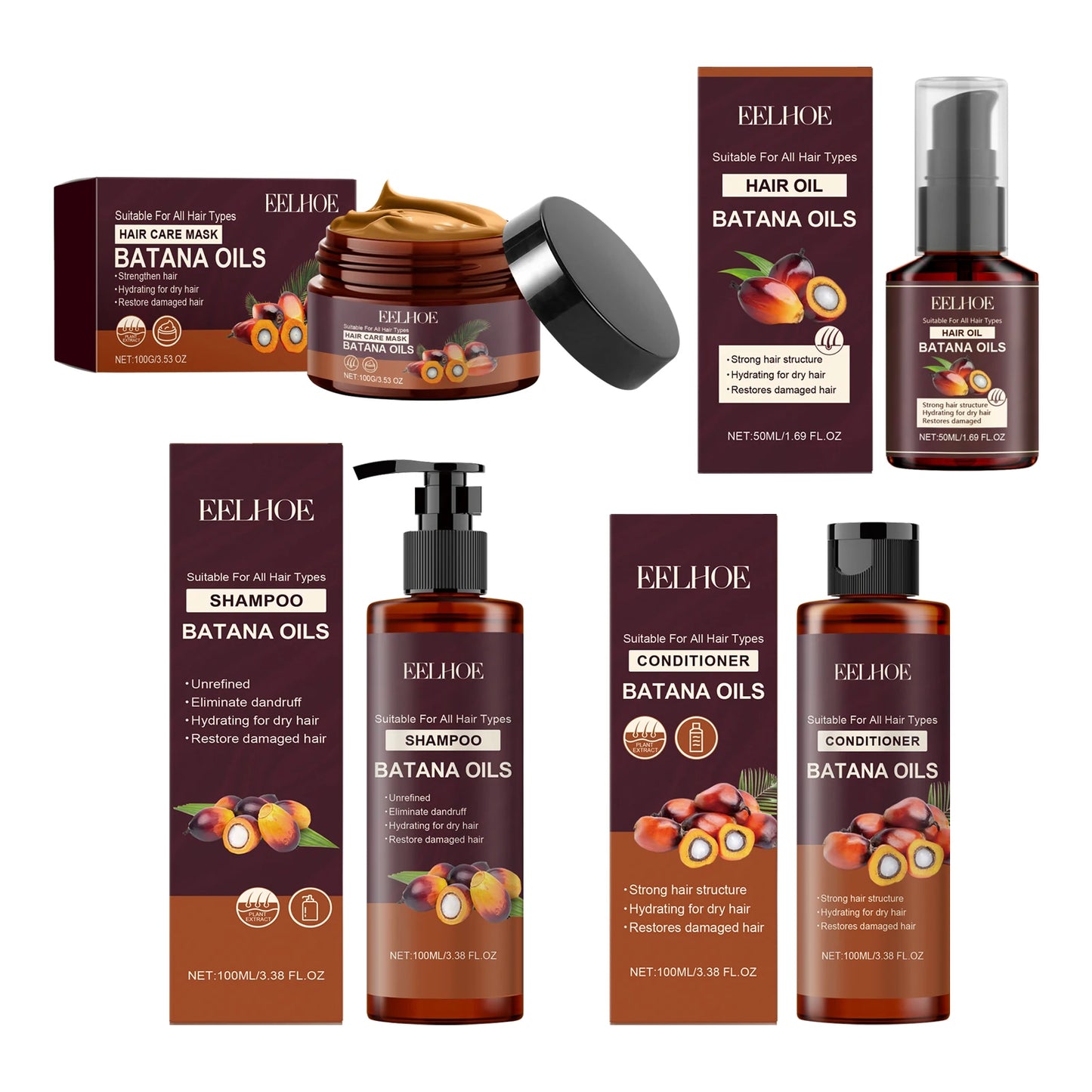 Eelhoe Batana Oil Hair Care Hair Growth Shampoo Set