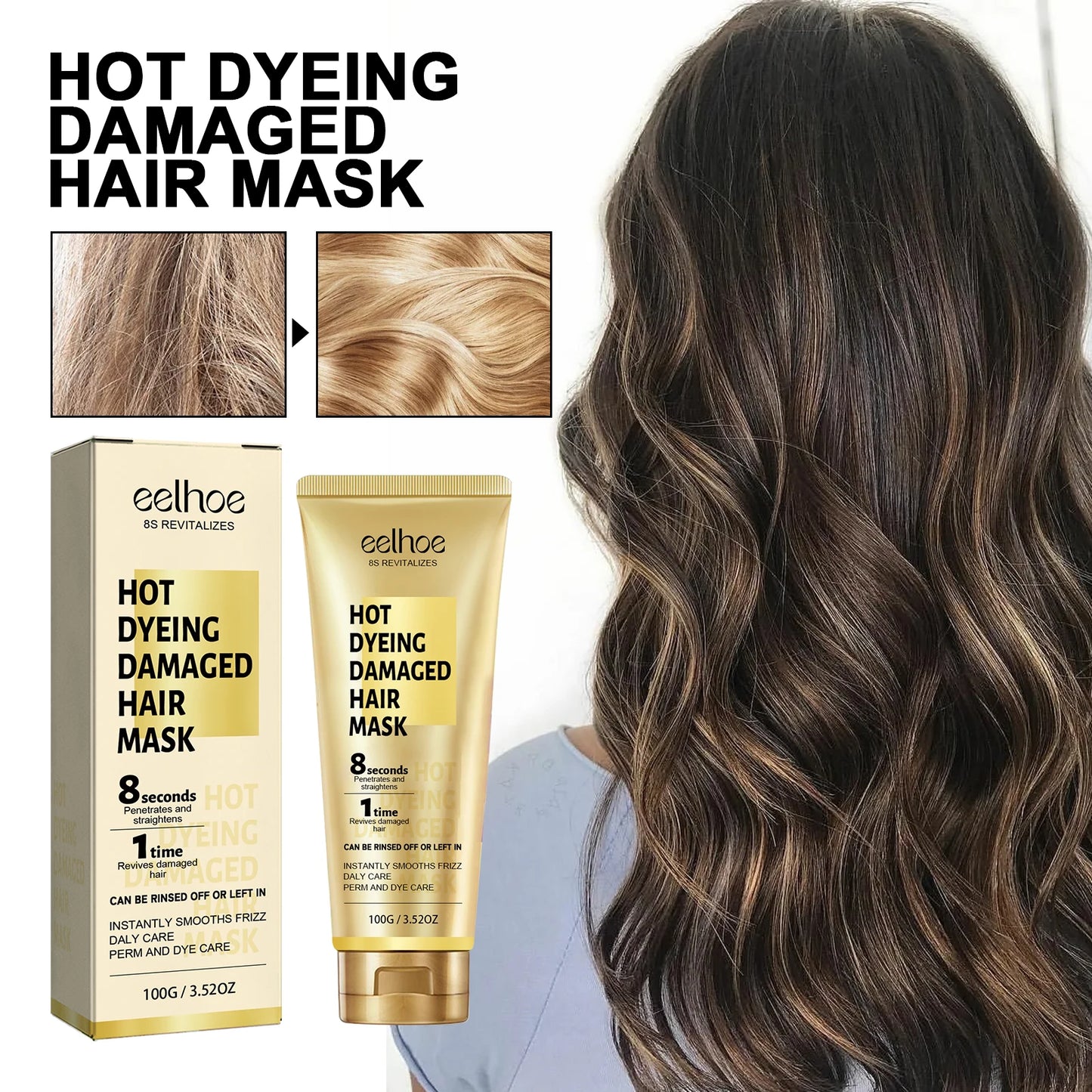 Keratin Hair Mask Professional Repair Damaged Dry Frizzy Hair 5s Magical Smooth