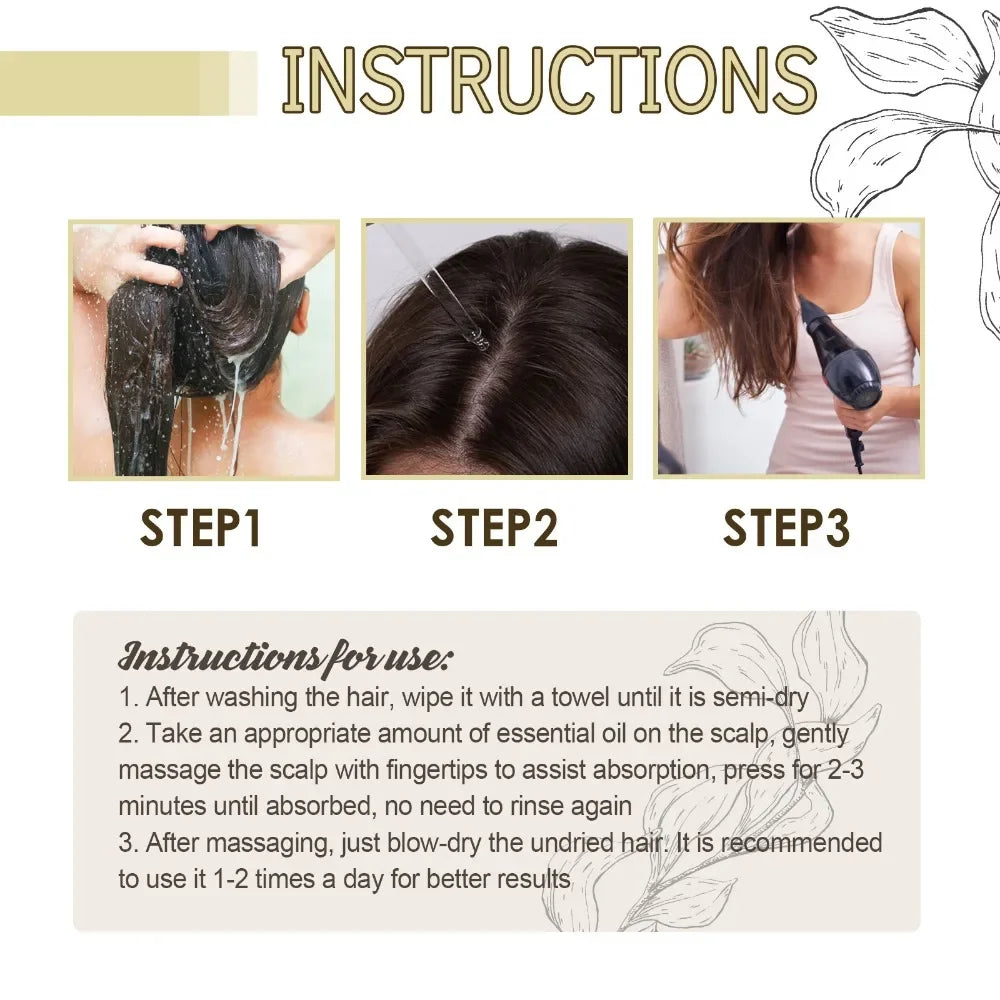 Rosemary  Hair Essential Oil   Prevent Hair Loss Smooth Hairs Nourish Hair Care Oil 60ml