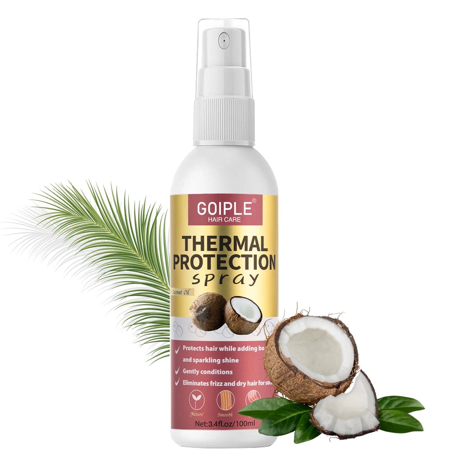 Keratin Protein Serum Heat Thermal Protection Spray Rose Water Mist Smooth & Moisturize