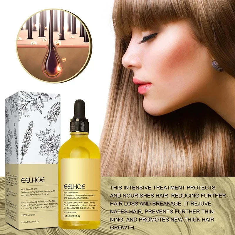 Rosemary Hair Essential Oil Veganic Prevent Hair Loss Smooth Hairs Nourish Hair Care Oil 60ml