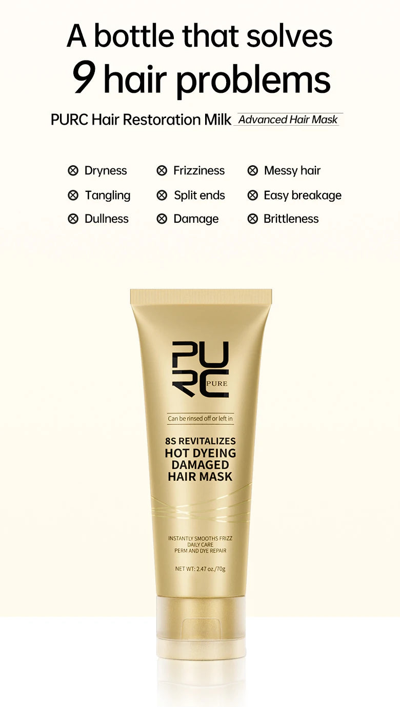 PURC 8 Seconds Hair Mask Straightening Keratin Professional Hair Treatment