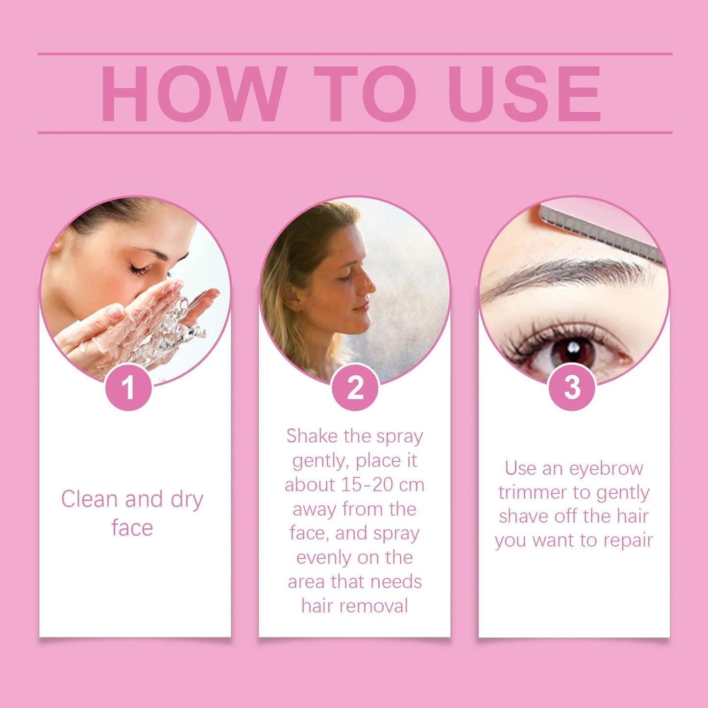 Instant Facial Hair Remover Spray for Women - Hair Identifier Spray for Face, Body