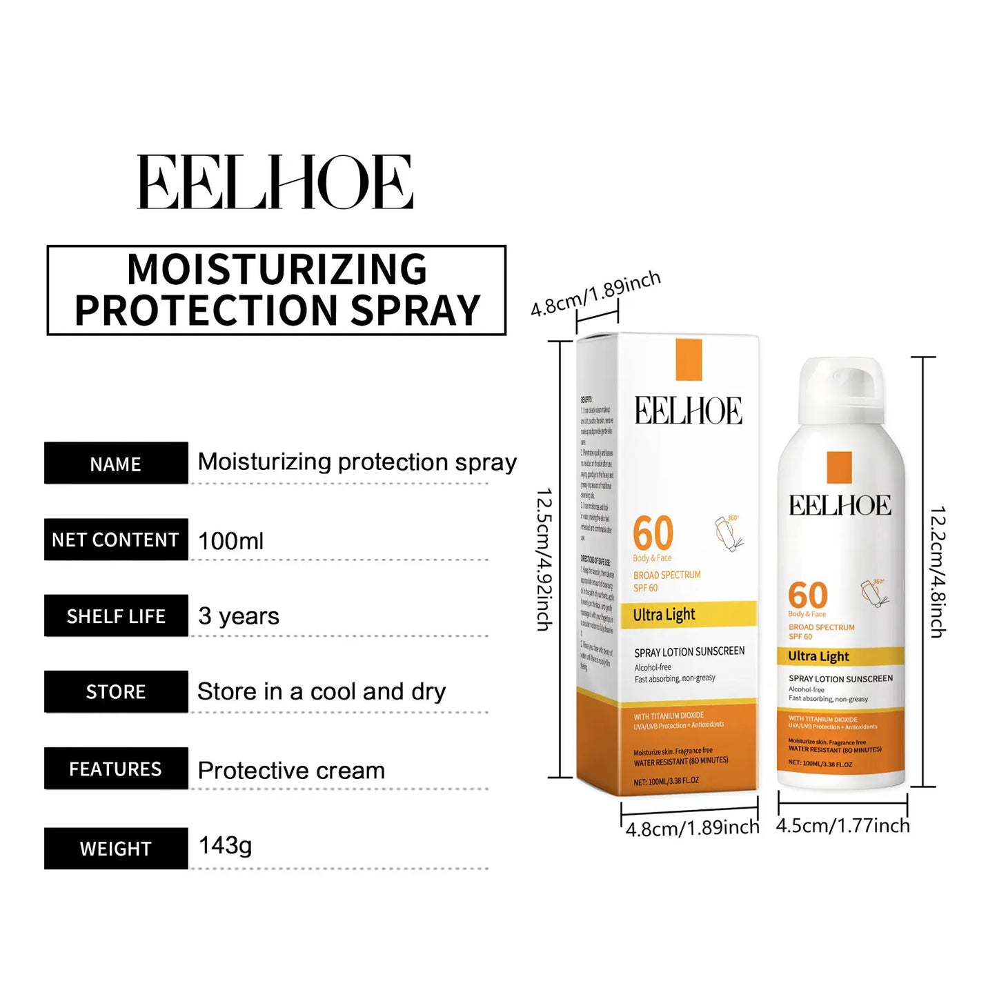 Sunscreen Spray Facial Mist UV Moisturizing Products 100ml