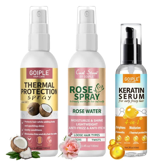 Keratin Protein Serum Heat Thermal Protection Spray Rose Water Mist Smooth & Moisturize